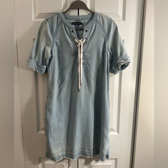 Abercrombie & Fitch Denim Shift Dress Size Small Blue - Picture 3 of 7